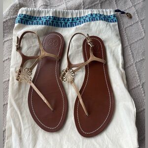 Tory Burch Brown and Tan Sandals